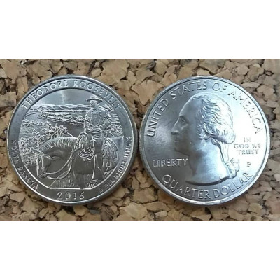 Монета 25 центов 2016 г. США "Национальный парк Теодор Рузвельт".